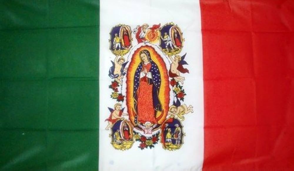 Amazon.com : 3'x5' MEXICO LADY of GUADALOUPE FLAG, catholic